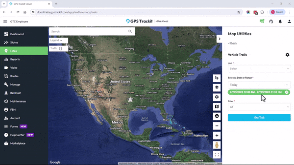 Mapas: Rastro de Vehiculos – GPSTrackit Support